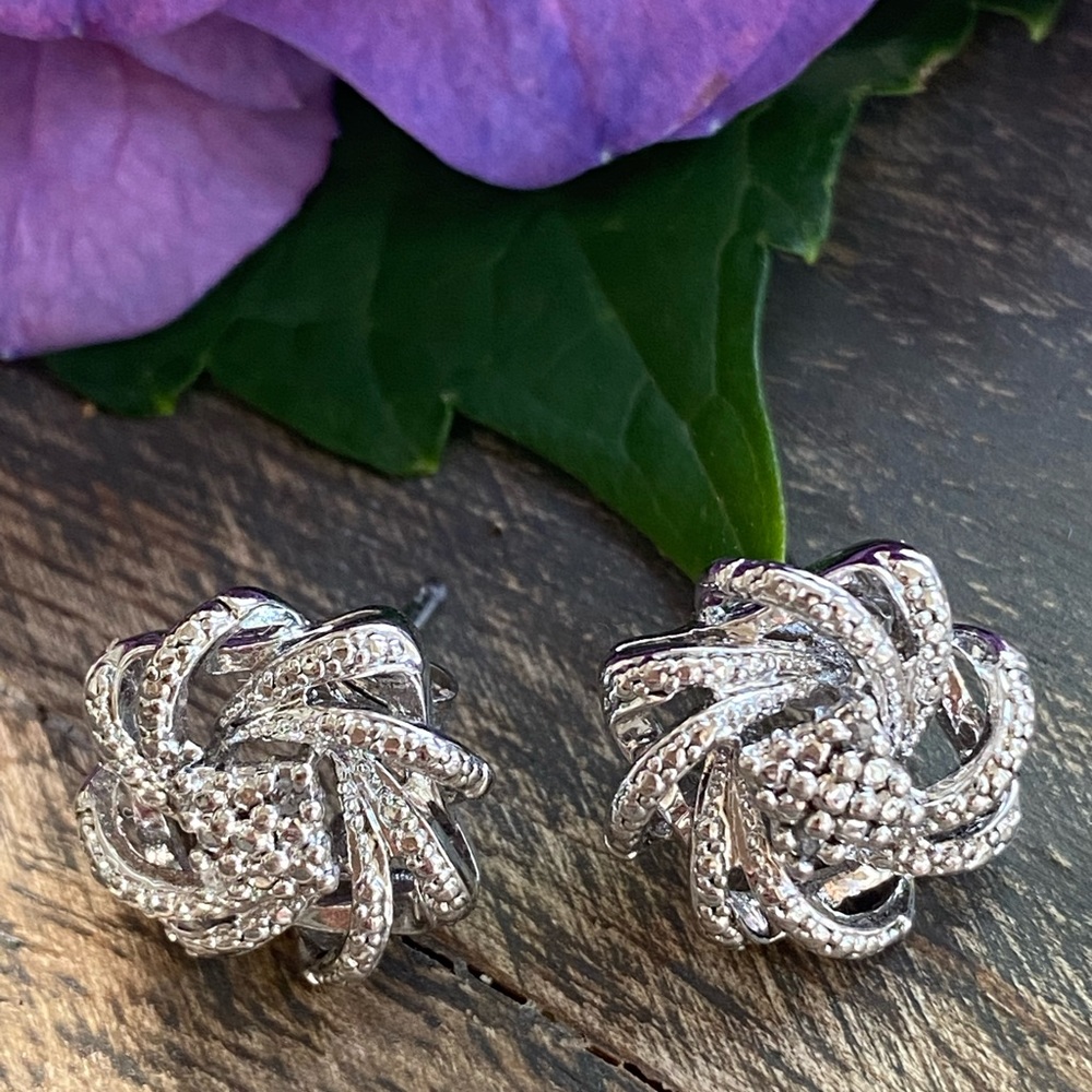 Genuine Diamond Accent Earrings
